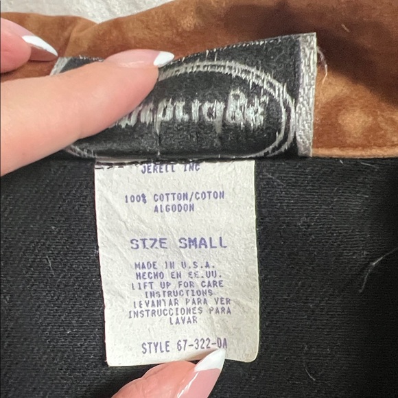 Black Denim Vest with Brown Suede Collar - Picture 3 of 6